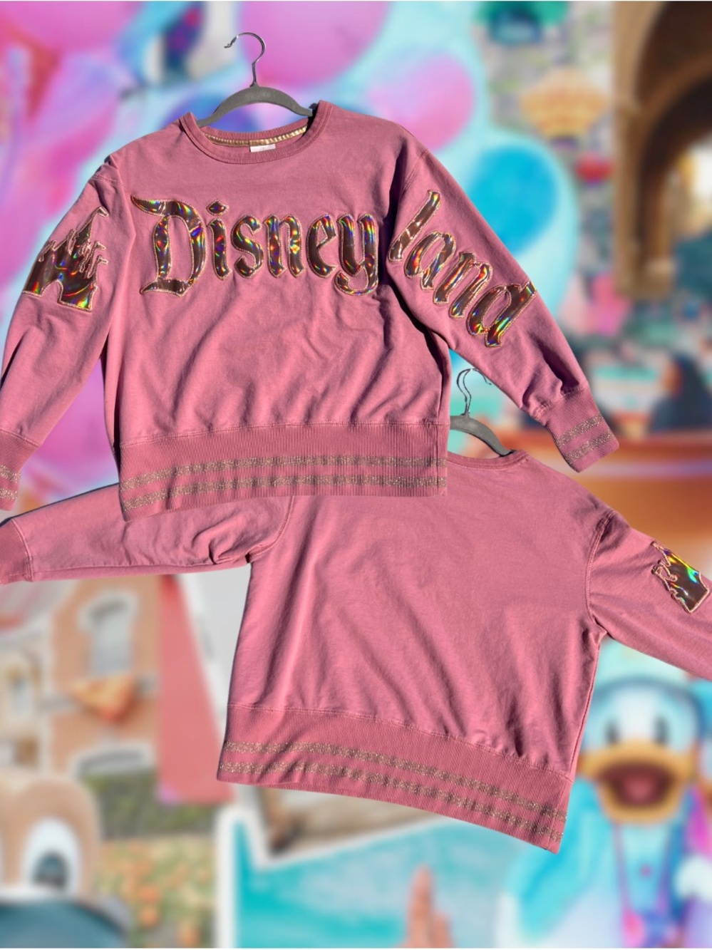 50th Anniversary Disneyland EARidescent Crewneck, Pink & Shimmer Collection S